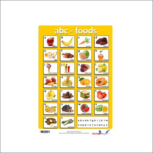 Abc Charts By Theme Abc Chart Food Alphabet Alphabet Chart Printable